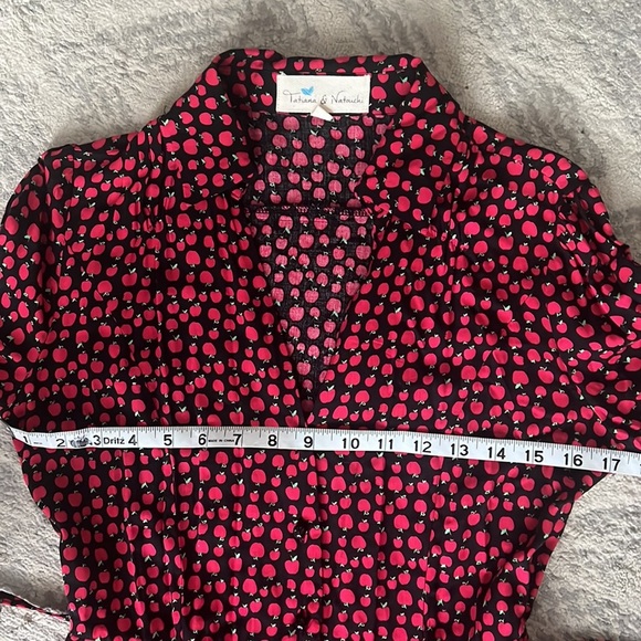 Tatiana & Natouchi Apple Print A-Line Circle Midi Dress XS - Picture 14 of 16